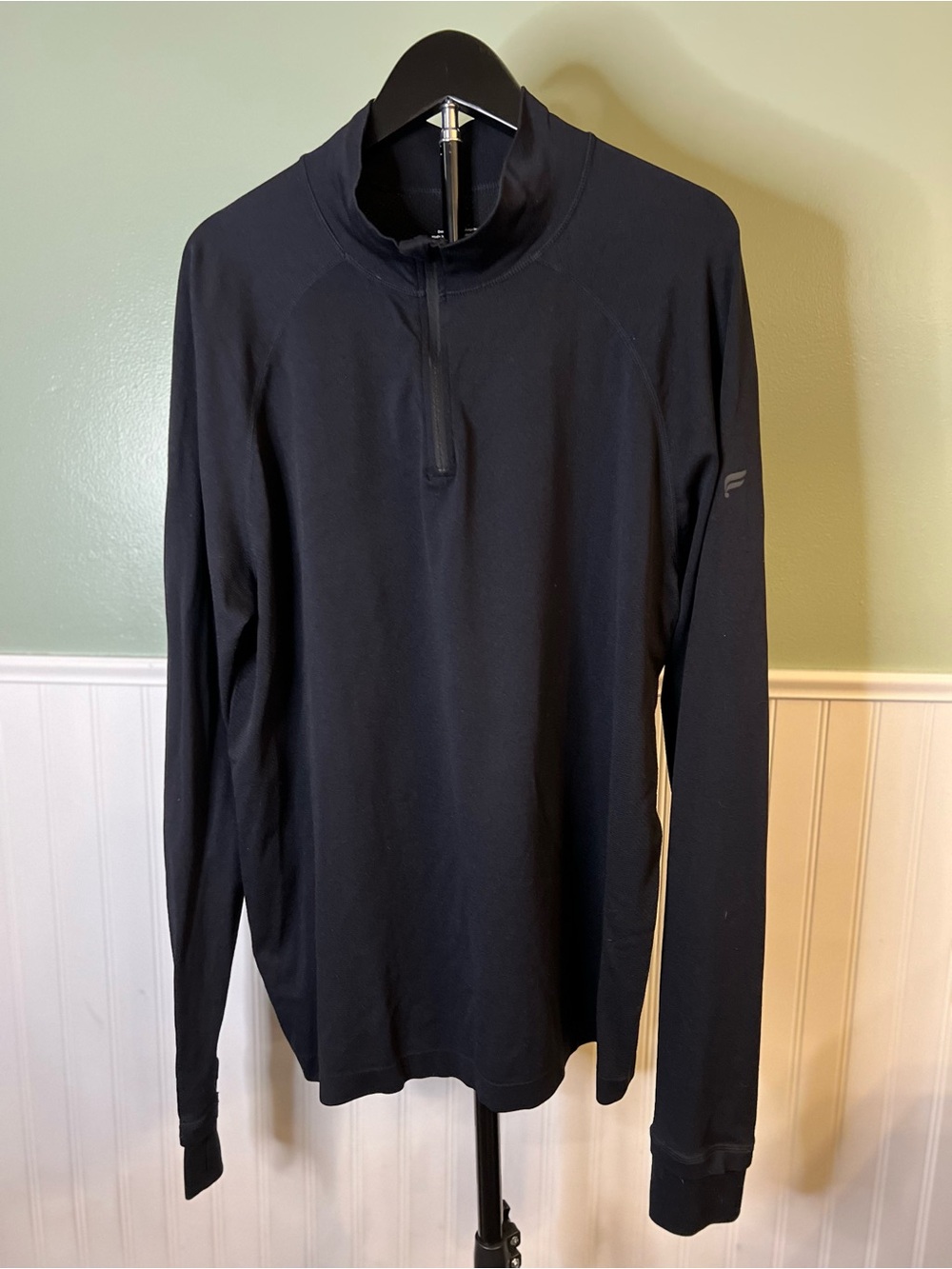 Fabletics Black Training Day Quarter Zip  Pullover. Size L